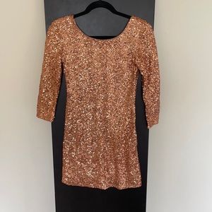 Copper sequin dress